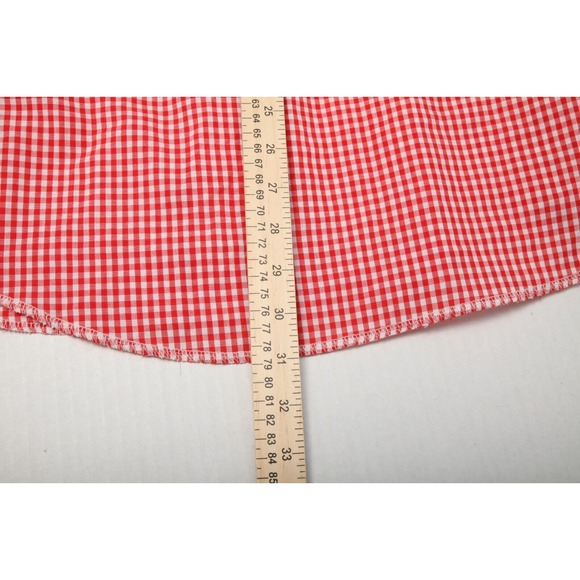 Vintage Ranch and Town Shirt Mens 15.5x34 Red Gingham Check Pearl Snap USA - Picture 9 of 10